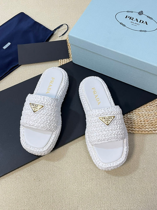 Ciabatte con tacco alto Hook Flatform 40 bianche