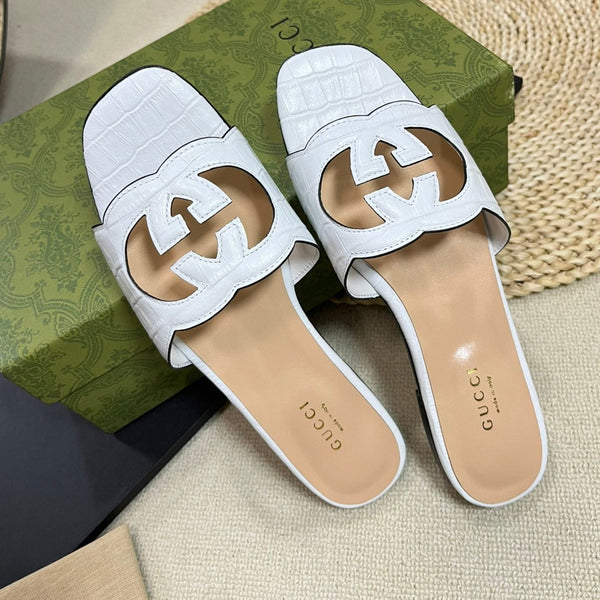 Sandali GG Cut Out Slide bianchi