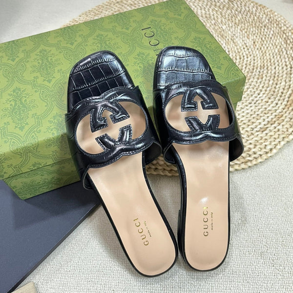 Sandali GG Cut Out Slide neri