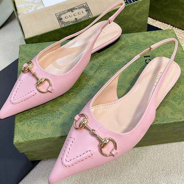 GC Horsebit Slingback Pump 10mm Rosa Pelle di Pecora 294555