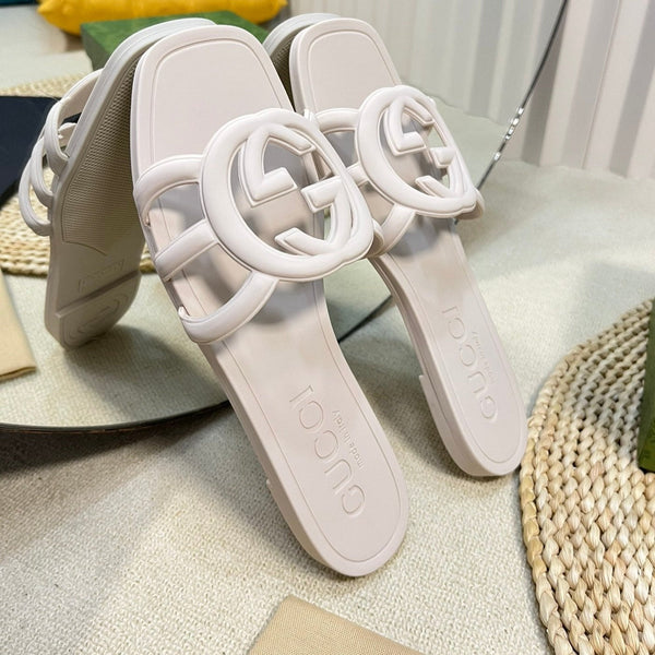 Ciabatta in gomma GG bianca