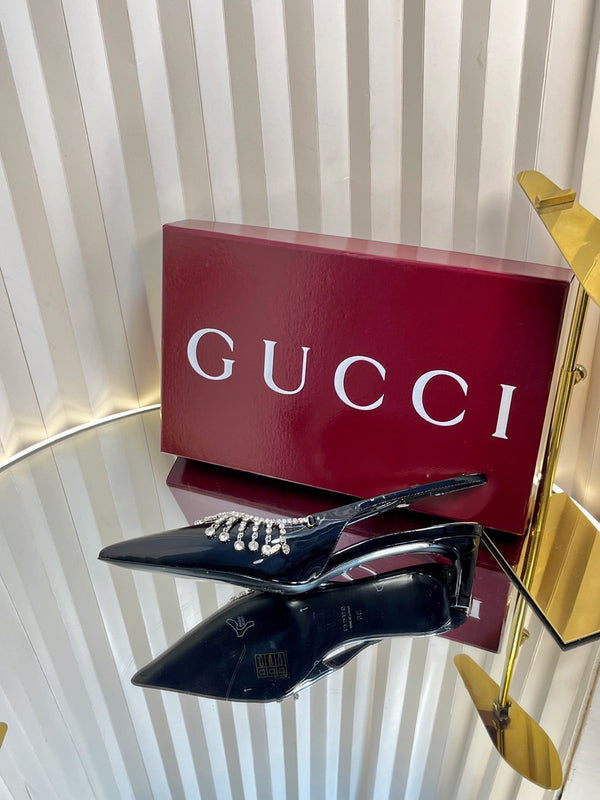 GC 25 Embellished Slingback Black Patent Leather 294628