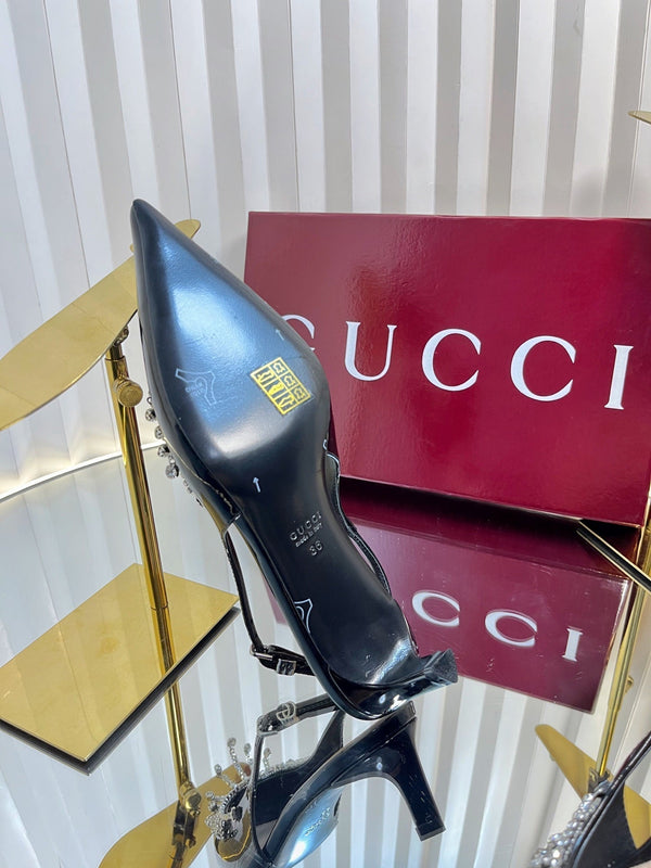 GC 25 Embellished Slingback Black Patent Leather 294628