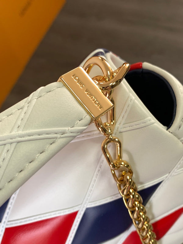 LV GO-14 MM 23cm Black White Red Lambskin GHW