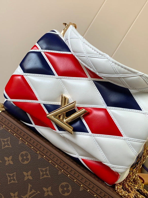 LV GO-14 MM 23cm Black White Red Lambskin GHW