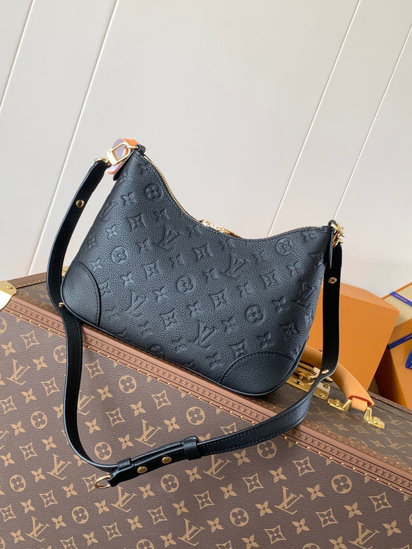 LV Boulogne PM 29cm Black Monogram Shadow Embossed Cowhide GHW