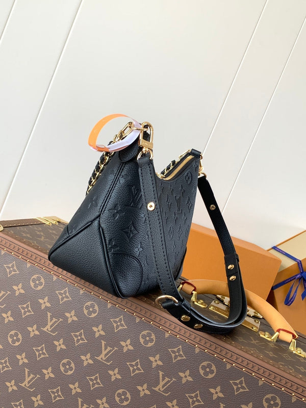 LV Boulogne PM 29cm Black Monogram Shadow Embossed Cowhide GHW