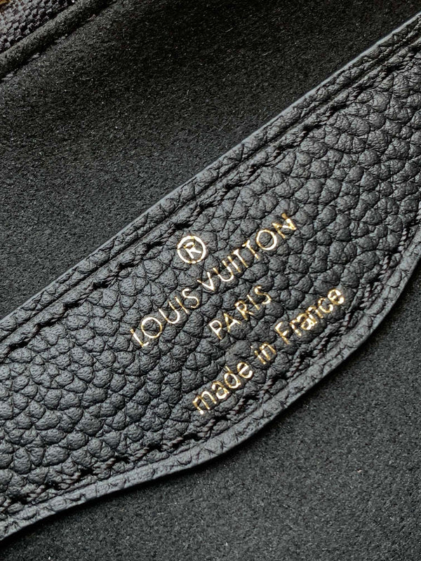 LV Boulogne PM 29cm Black Monogram Shadow Embossed Cowhide GHW