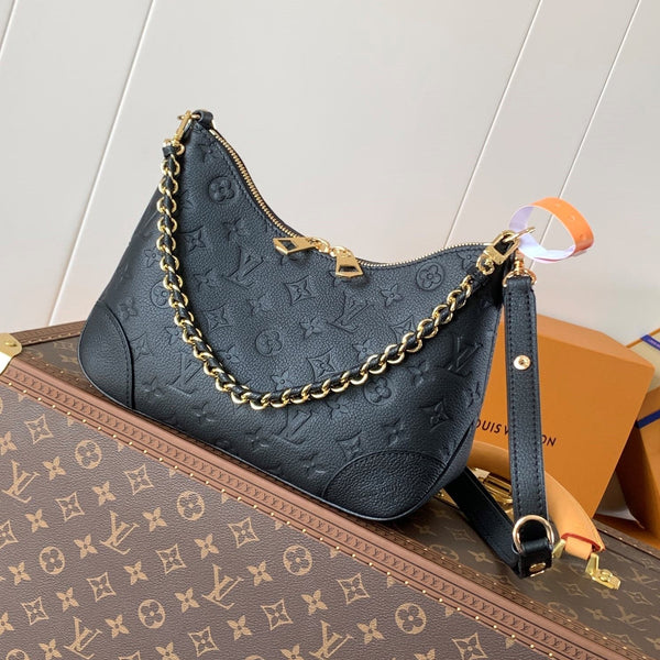 LV Boulogne PM 29cm Black Monogram Shadow Embossed Cowhide GHW