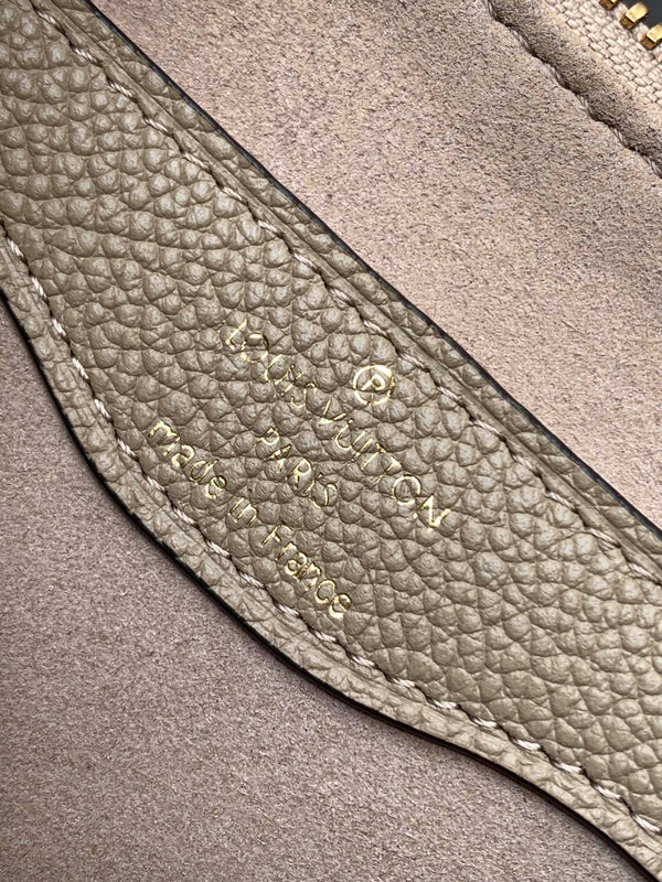 LV Boulogne PM 29cm Gray Cream Embossed Cowhide GHW