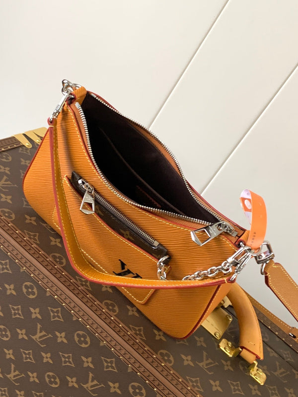 LV Marelle 25cm Caramel Epi Grain Cowhide Metal HW