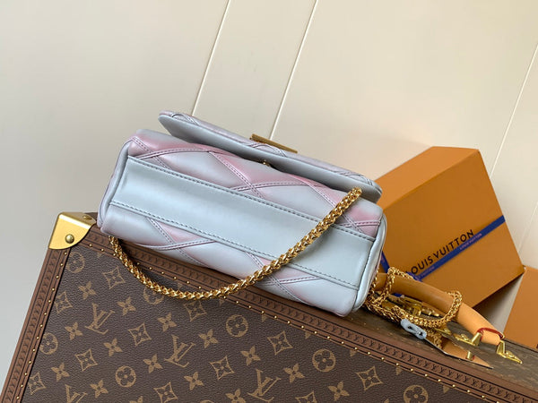 LV GO-14 MM 23cm Mix Pink Blue Lambskin GHW