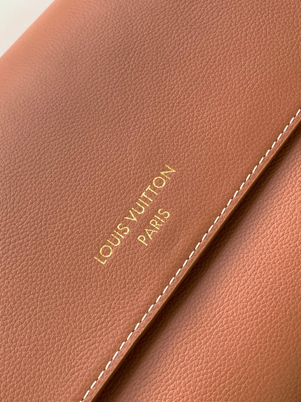 LV Low Key Messenger 30cm Cognac Brown Calfskin GHW