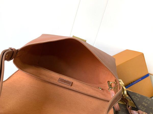 LV Low Key Messenger 30cm Cognac Brown Calfskin GHW