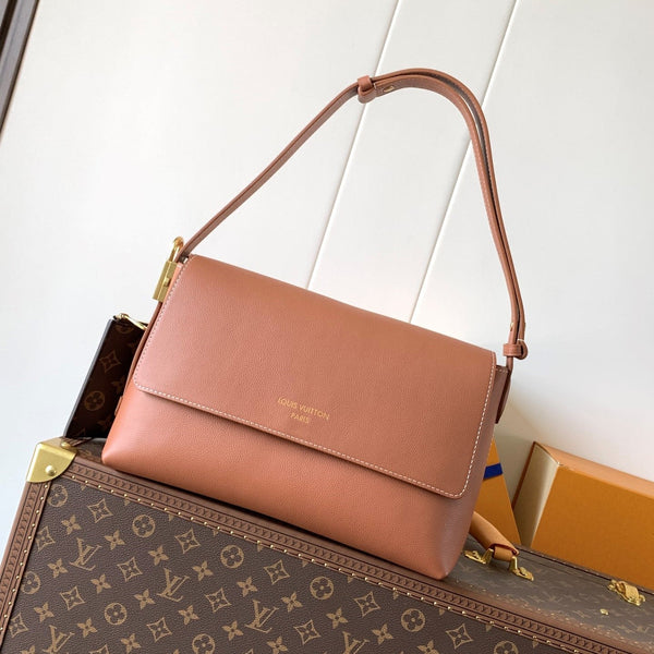 LV Low Key Messenger 30cm Cognac Brown Calfskin GHW