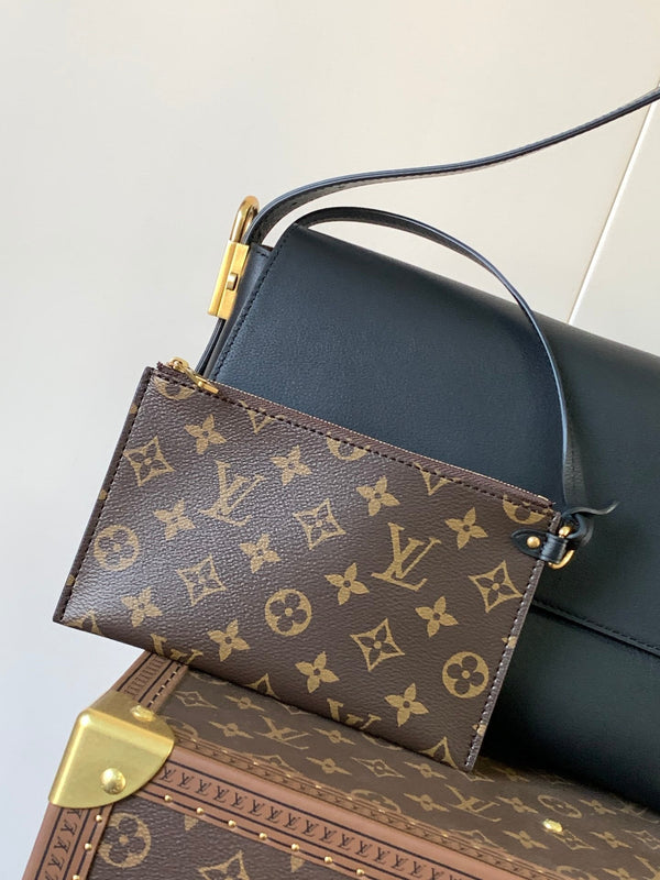 LV Low Key Messenger 30cm Black Calfskin GHW