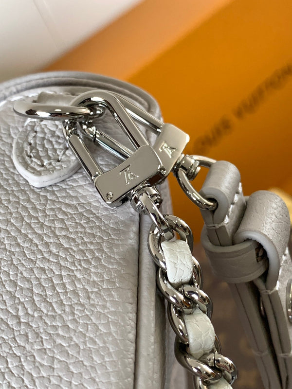 LV WOC 23.5cm Brume Gray Embossed Cowhide Metal HW