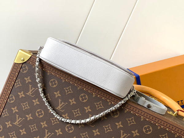 LV WOC 23.5cm Brume Gray Embossed Cowhide Metal HW