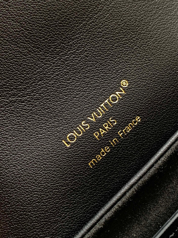 LV Coussin 20cm Backpack Black Gold Leather 252655