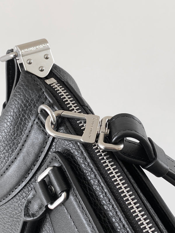 LV Nano LV Biker 23cm Black Sheepskin & Cowhide Metal