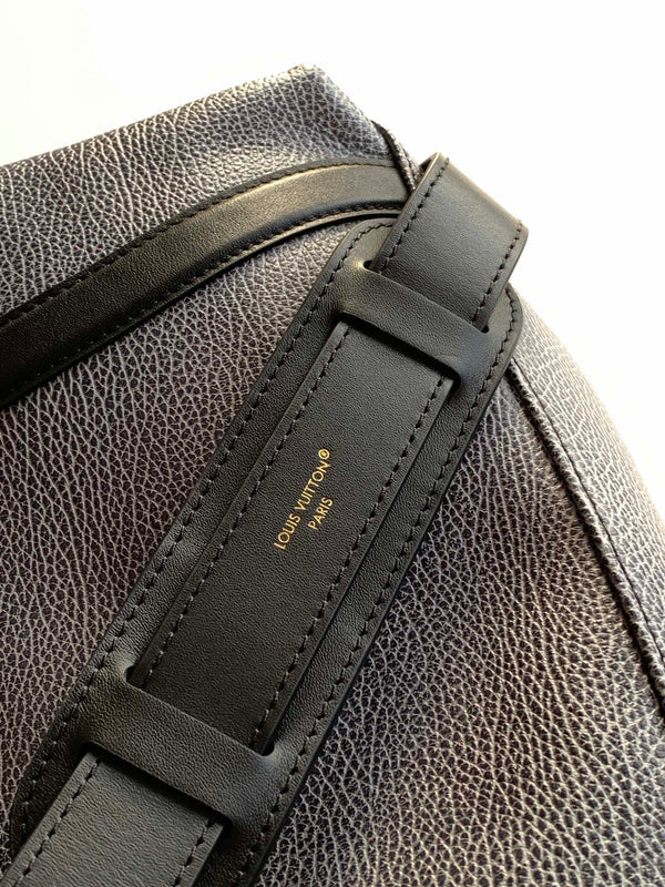 LV Nano LV Biker 38cm Black Light Gray Sheepskin & Cowhide Metal