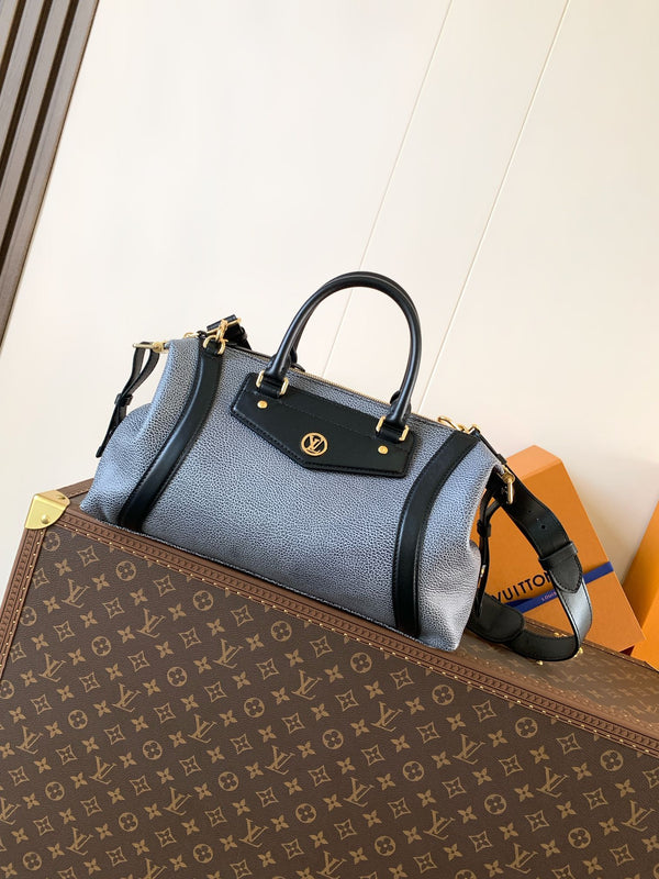 LV Nano LV Biker 38cm Black Light Gray Sheepskin & Cowhide Metal