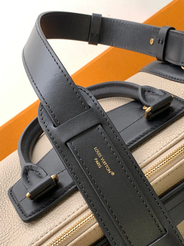 LV Nano LV Biker 38cm Black Beige Sheepskin & Cowhide Metal