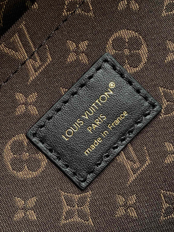 LV Nano LV Biker 38cm Black Beige Sheepskin & Cowhide Metal