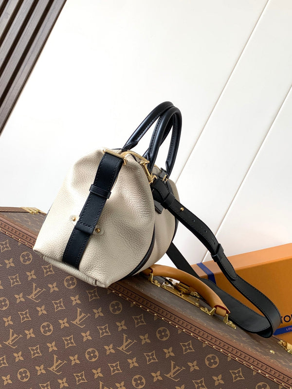 LV Nano LV Biker 38cm Black Beige Sheepskin & Cowhide Metal