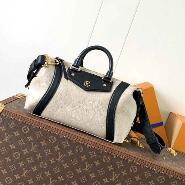 LV Nano LV Biker 30cm Black Beige Sheepskin & Cowhide Metal