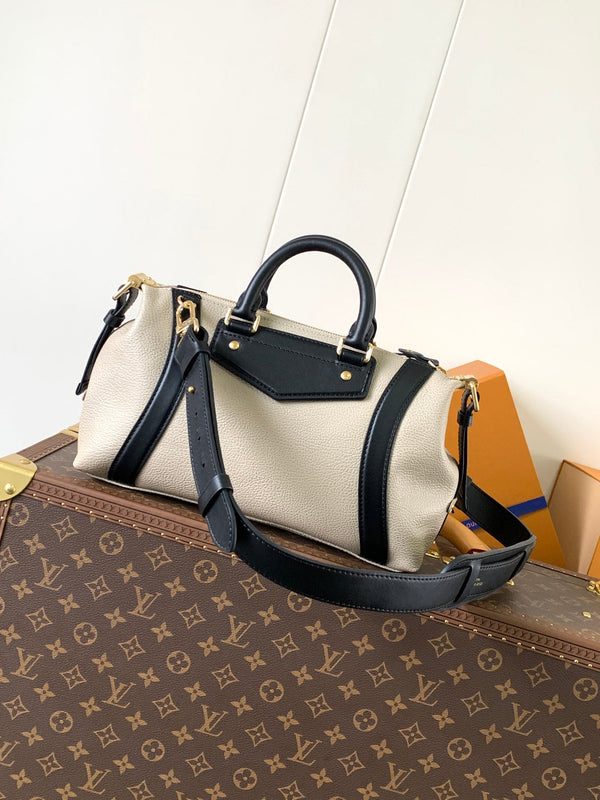 LV Nano LV Biker 30cm Black Beige Sheepskin & Cowhide Metal