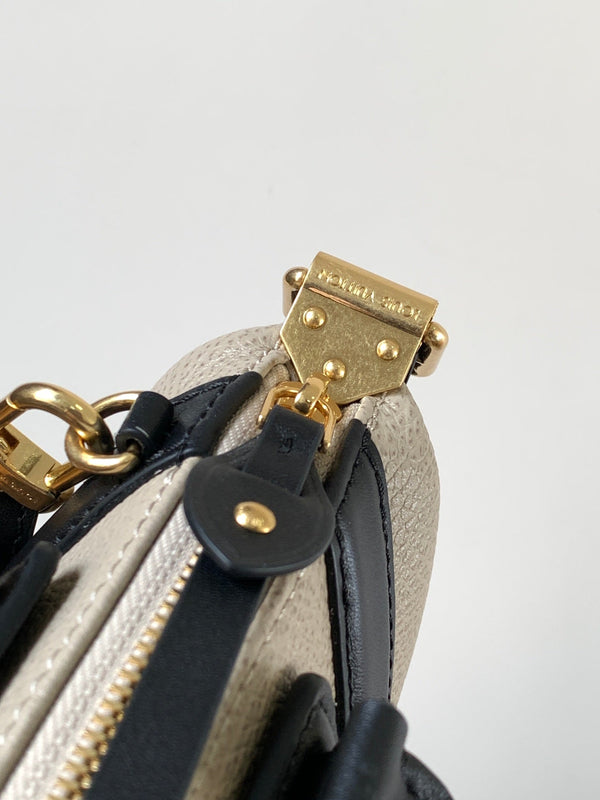 LV Nano LV Biker 23cm Black Beige Sheepskin & Cowhide Metal