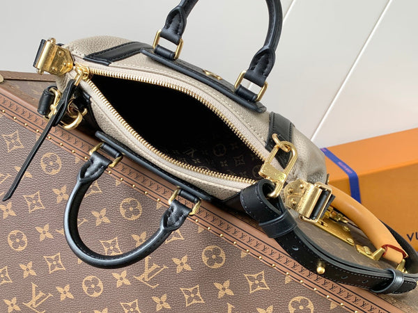 LV Nano LV Biker 23cm Black Beige Sheepskin & Cowhide Metal