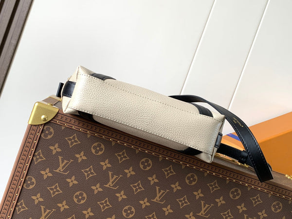 LV Nano LV Biker 23cm Black Beige Sheepskin & Cowhide Metal