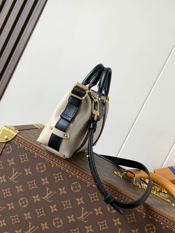 LV Nano LV Biker 23cm Black Beige Sheepskin & Cowhide Metal