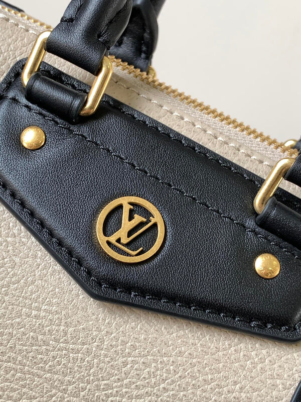 LV Nano LV Biker 23cm Black Beige Sheepskin & Cowhide Metal