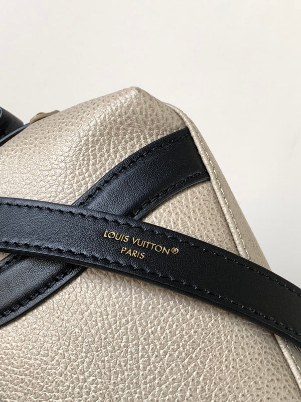 LV Nano LV Biker 23cm Black Beige Sheepskin & Cowhide Metal