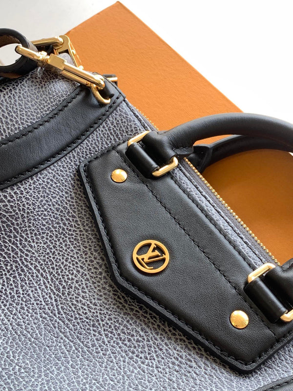 LV Nano LV Biker 30cm Black Light Gray Sheepskin & Cowhide Metal