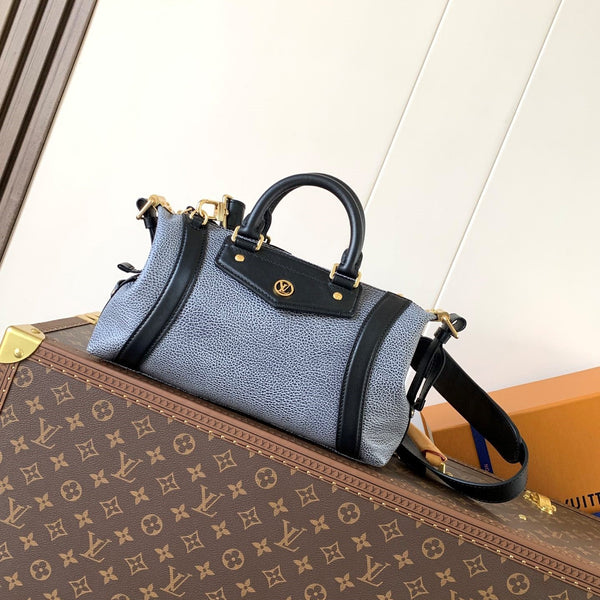 LV Nano LV Biker 30cm Black Light Gray Sheepskin & Cowhide Metal