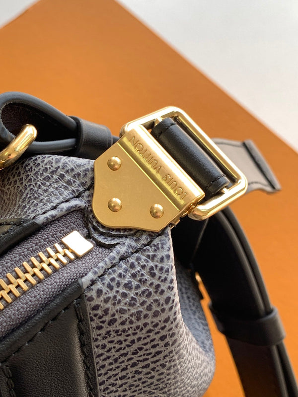 LV Nano LV Biker 30cm Black Light Gray Sheepskin & Cowhide Metal