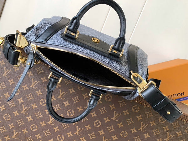 LV Nano LV Biker 30cm Black Light Gray Sheepskin & Cowhide Metal