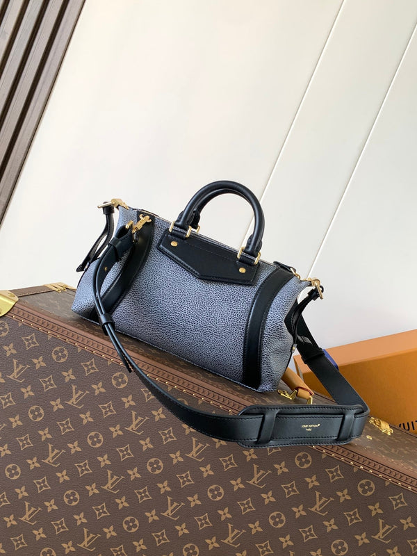 LV Nano LV Biker 30cm Black Light Gray Sheepskin & Cowhide Metal