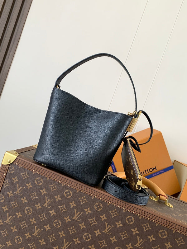 LV Low Key All In BB 16cm Black Cowhide GHW