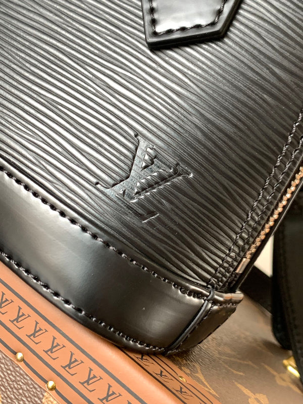 LV Alma BB Handbag 18cm Black Epi Cowhide Metal HW
