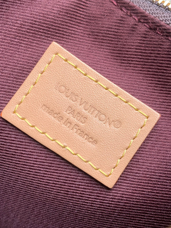 LV Nano Boulogne 19cm Brown Monogram Canvas & Cowhide GHW