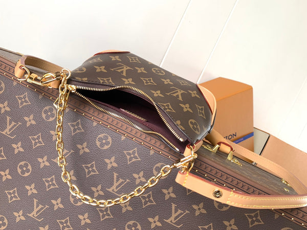 LV Nano Boulogne 19cm Brown Monogram Canvas & Cowhide GHW