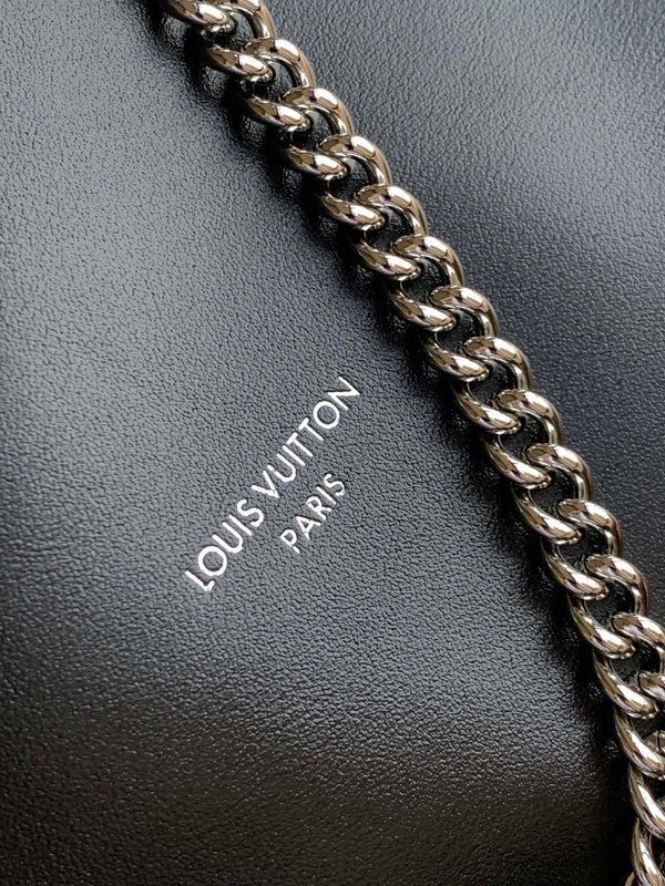 LV Off Duty Backpack 33cm Black Lambskin Sliver HW