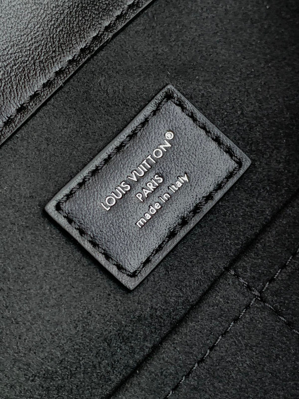 LV Off Duty Backpack 33cm Black Lambskin Sliver HW