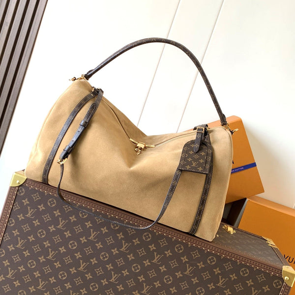 LV M26451 Express Travel 45cm Khaki Suede GHW