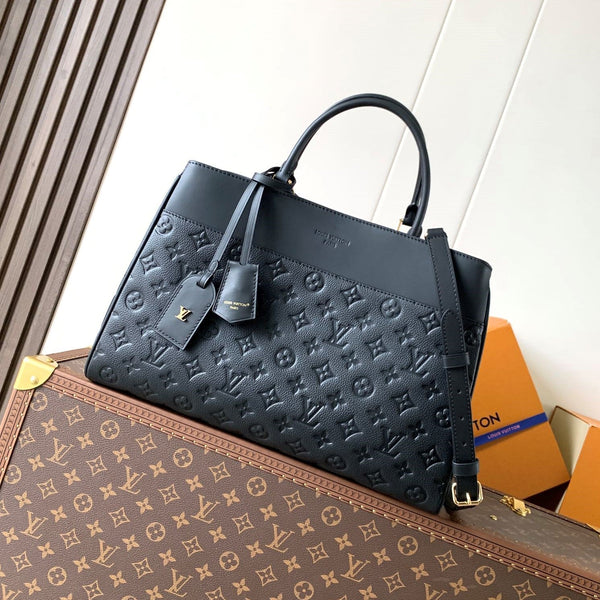 LV City Avenue PM 38.5cm Black Monogram Embossed Shadow Cowhide